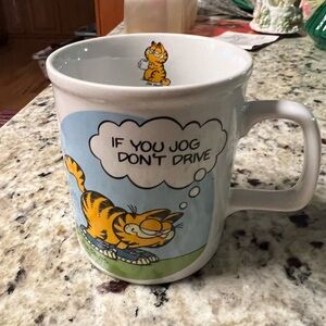 Vintage Enesco Garfield "If you Jog" Funny Ceramic Coffee Mug